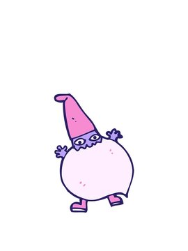 rise and float animation of cartoon tiny santa