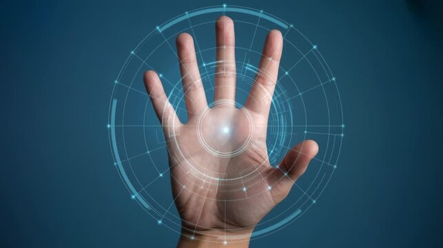 Human hand presenting next phase of medical technology 