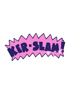 glitter effect animation of cartoon doodle word kerslam
