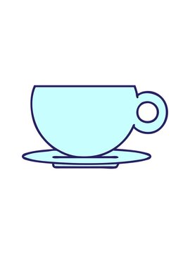 splitting motion animation of cartoon of a coffee or tea cup