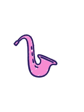 horizontally vibrating animation of Saxophone Chalk Drawing