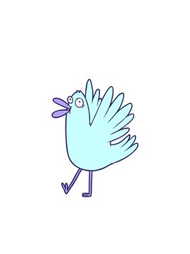blinking radial lines animation of squawking bird