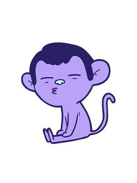 attention grabbing animation of suspicious monkey