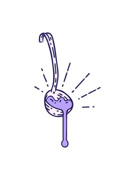 glitter effect animation of illustration of a traditional tattoo style ladle of gravy