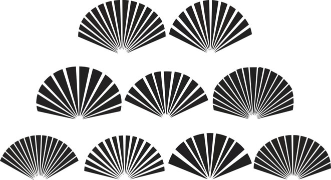 Abstract geometric pattern of symmetrical fan shapes