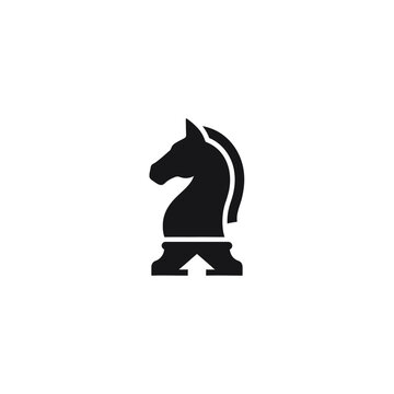 Black chess knight piece icon.