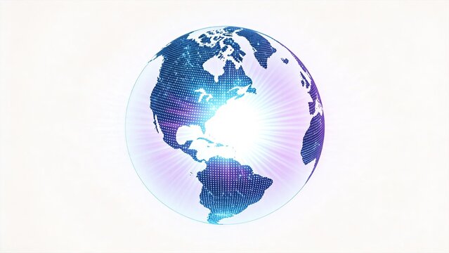 Digital Earth Globe With Data Points And Light Rays Abstract Technology Concept For Global Business Network Connection Future Innovation International Communication Digital Transfo