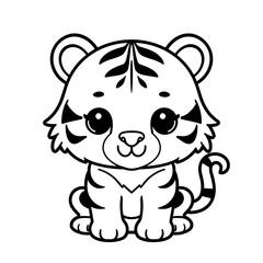 Fototapeta premium Sketch or animal tiger 