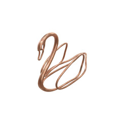 Naklejka premium Elegant Copper Wire Swan Sculpture Abstract Art