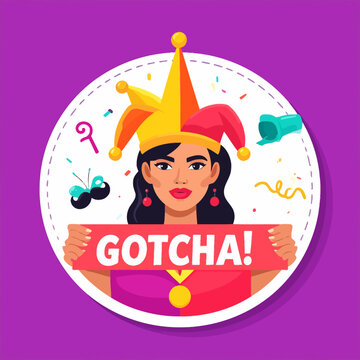 April Fools Day Premium Vector Sticker