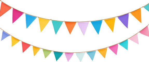 Obraz premium Colorful Triangular Garland Flags for Festive Celebrations and Events