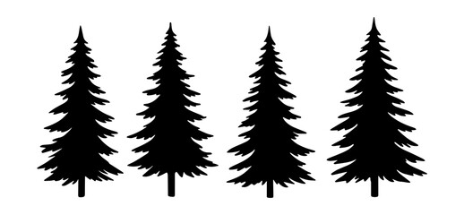 Obraz premium Christmas Trees Pictogram Set