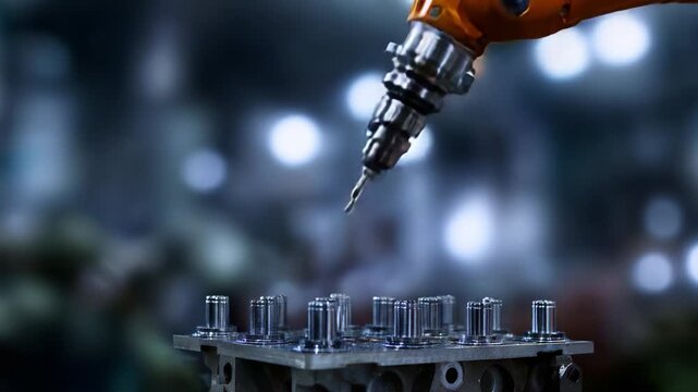 Robotic Arm Precision Manufacturing: Automated Welding and Machining Process in Industry with Focus on Spark Generation and Component Assembly