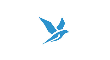 Obraz premium A sleek modern blue bird graphic design emblem representing flight and freedom