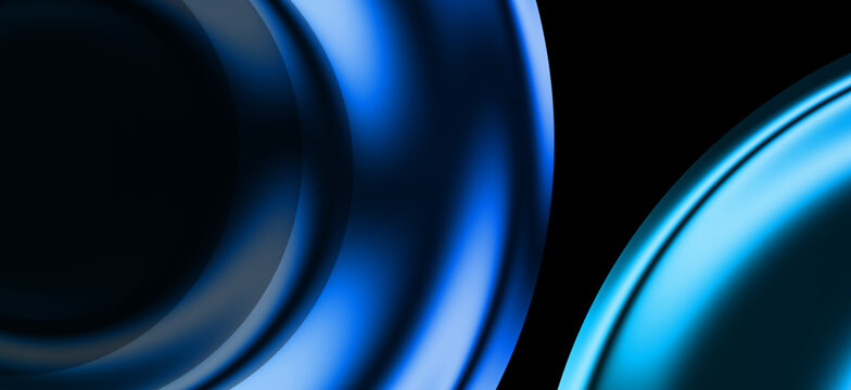 iridescent glass shape, 3d render, abstract glass waves, blue light reflections, sleek flowing glass, modern digital backdrop, futuristic liquid texture, dark elegant background, glossy 3d forms