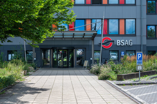 Bremen, Germany, July 16, 2024 - The BSAG company, servicing the tramways or Strassenbahn