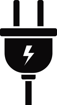 Electric plug icon with lightning bolt symbol