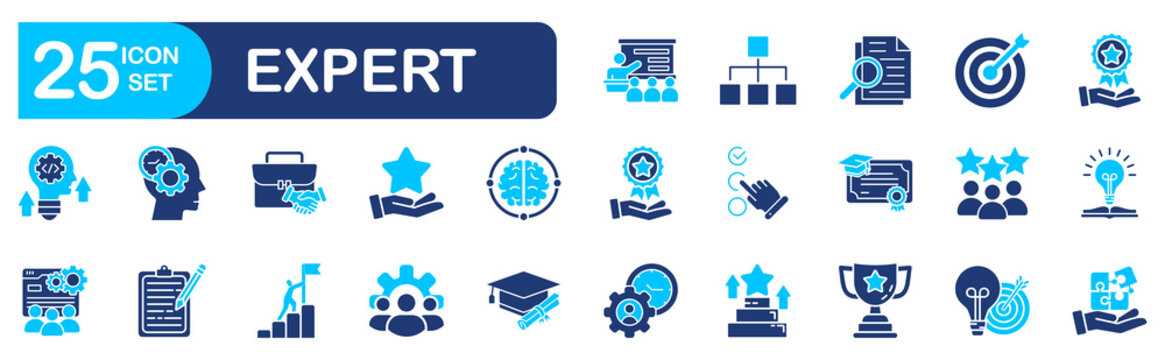 Expert icon set. Editable line icons.