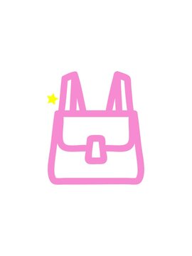 twinkling stars effect animation of school satchel symbol icon