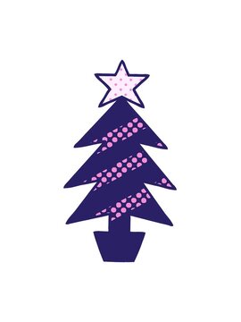 vibrating motion animation of cartoon of a christmas tree