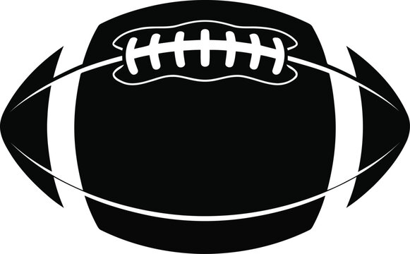 A detailed black and white illustration of a classic american football