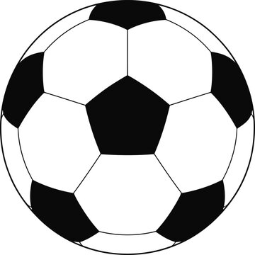 A classic black and white soccer ball with a detailed pentagon and hexagon pattern