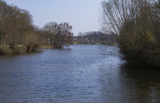 Aasee lake in North Rhine-Westphalia, Germany, located just outside the city of Osnabr&uuml;ck