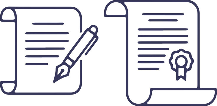 Drafting and signing important documents with a quill pen and official seal