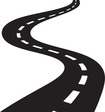 Winding road stretching into the distance ahead