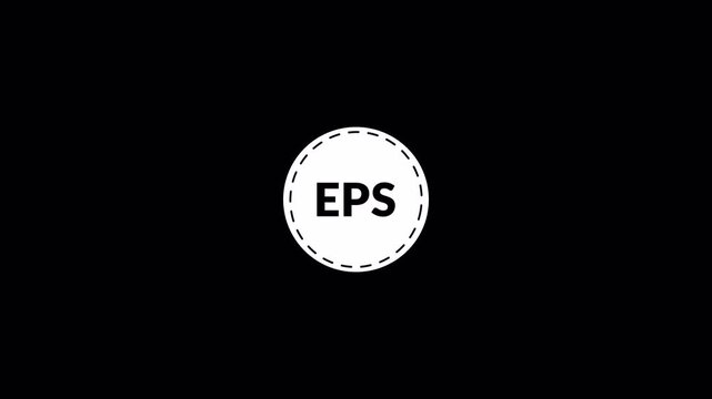 Eps file sticker logo icon animation eps circle eps icon Eps file document icon symbol graphic format image animation digital data computer in  transparent background 4k animation with alpha channel
