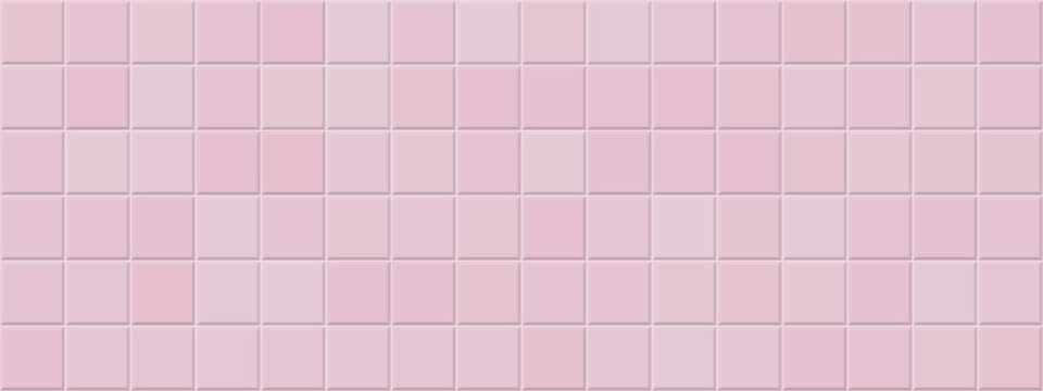 Seamless tile checkered with pink bathroom pastel for vector banner background. Square texture mosaic with grid toilet kitchen for abstract pool pattern. Minimal modern seamless with ceramic.