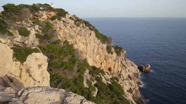 Rocky coastline in Spring