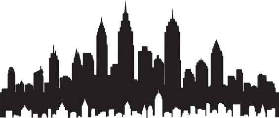 Fototapeta premium New York City Skyline Silhouette at Nighttime Urban Landscape