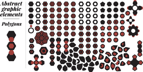 Elementos gráficos de polígonos modernos y minimalistas en formato vectorial EPS