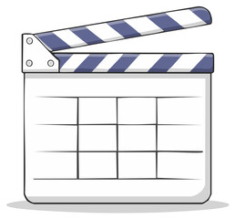 Fototapeta premium Blank movie clapperboard vector illustration for cinema and film production