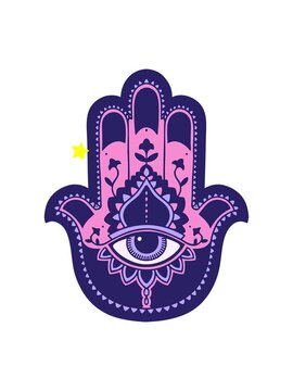 twinkling stars effect animation of iconic tattoo style image of a hamza