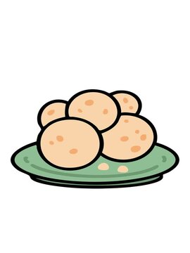 bobbing motion animation of pao de queijo brazillian cheese bread on plate