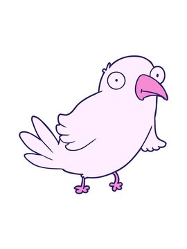 jiggle motion animation of cute cartoon of a bird character
