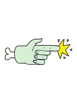 jiggle motion animation of cartoon zombie hand pointing