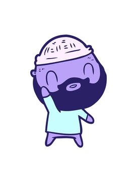 jiggle and pause animation of drawing of  bearded man