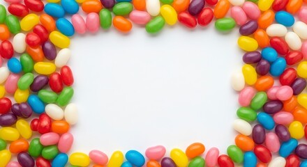 Obraz premium Colorful Jelly Beans Frame Border.