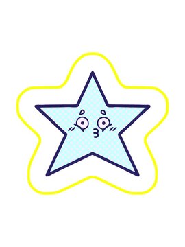 radioactive glowing animation of comic book style cartoon of a star fish