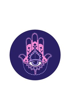 horizontally vibrating animation of iconic tattoo style image of a hamza design