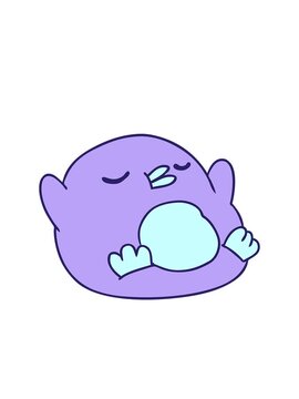 blinking radial lines animation of freehand drawn cartoon cute kawaii red robin