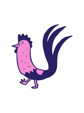 pixelize effect animation of cartoon cockerel