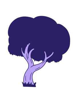 jiggle and pause animation of hand drawn cartoon doodle of a summer tree