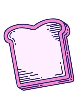 shaking motion animation of tattoo in traditional style of a slice of bread