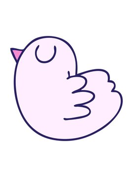 bobbing motion animation of hand drawn cartoon yellow bird
