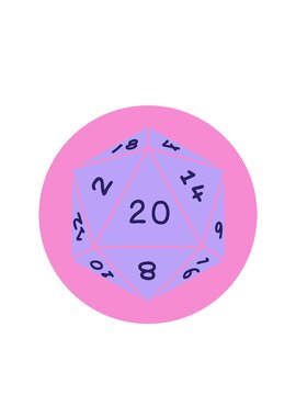 blinking radial lines animation of iconic tattoo style image of a d20 dice