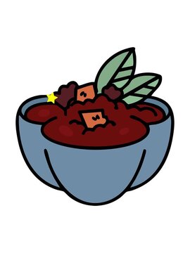 twinkling stars effect animation of traditional hot brazilian feijoada stew drawing